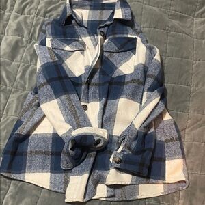 Blue and White Plaid Jacket